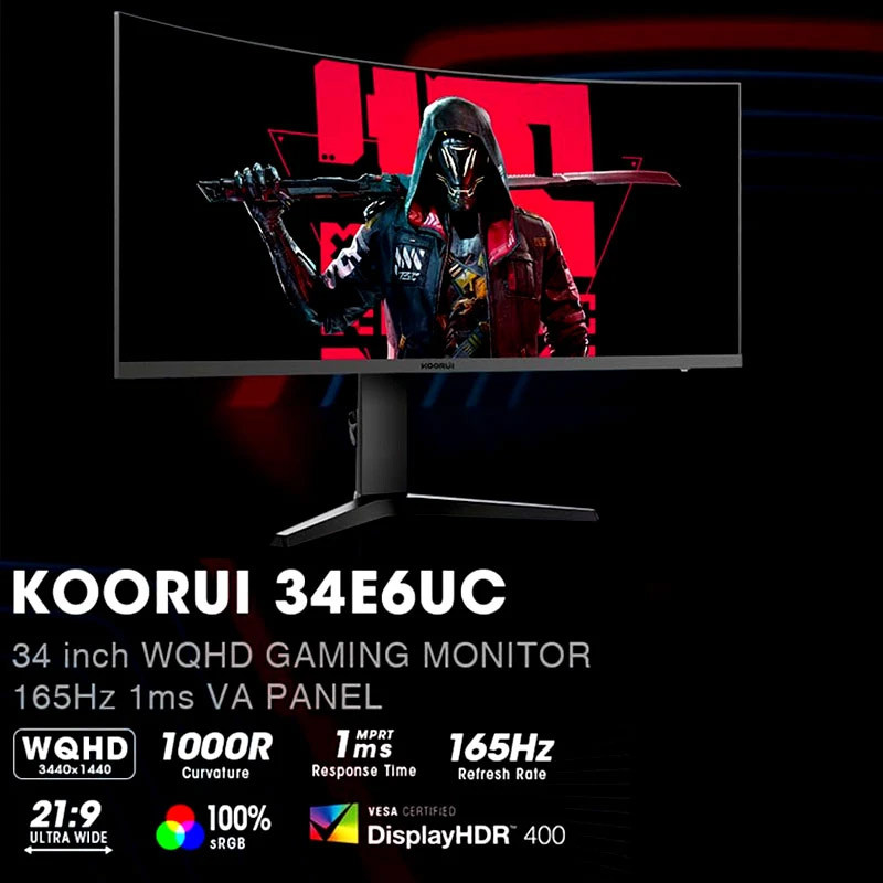 مانیتور گیمینگ خمیده کووری 34E6UC سایز 34 اینچ - 5