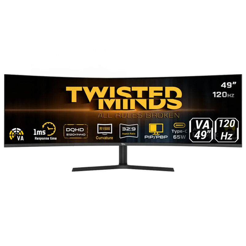 مانیتور گیمینگ خمیده تویستد مایندز TM49CDQHDVA سایز 49 اینچ