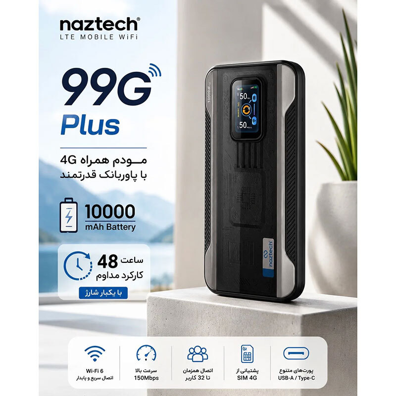مودم روتر همراه سیمکارتی 4G LTE نزتک 99G Plus - 4