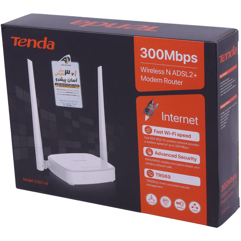 مودم روتر +ADSL2 تندا D301 V4 - 2