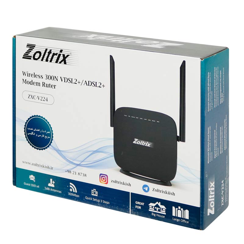 مودم روتر +ADSL2+ / VDSL2 زولتریکس ZXC-V224 - 2