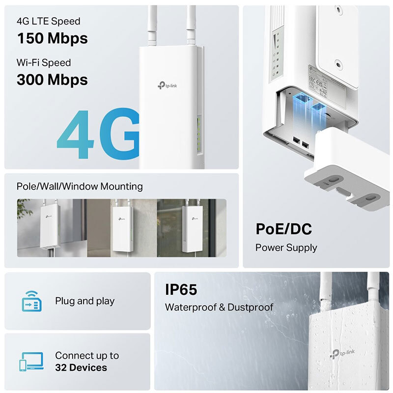 مودم روتر سیمکارتی 4G LTE تی پی لینک TL-MR100-Outdoor - 5