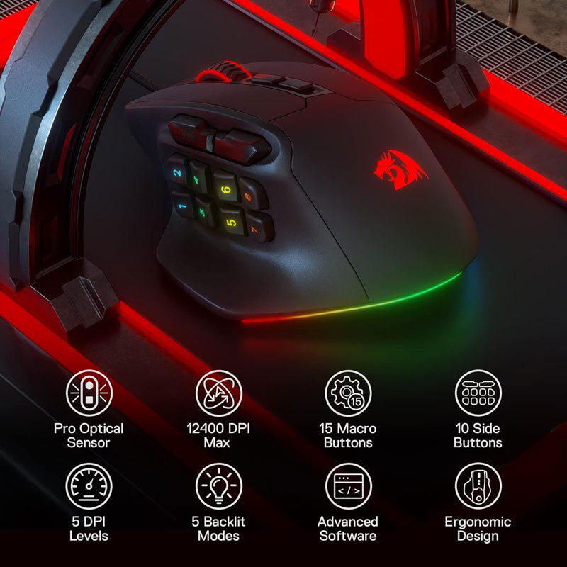 موس گیمینگ ردراگون Aatrox M811 MMO - 8