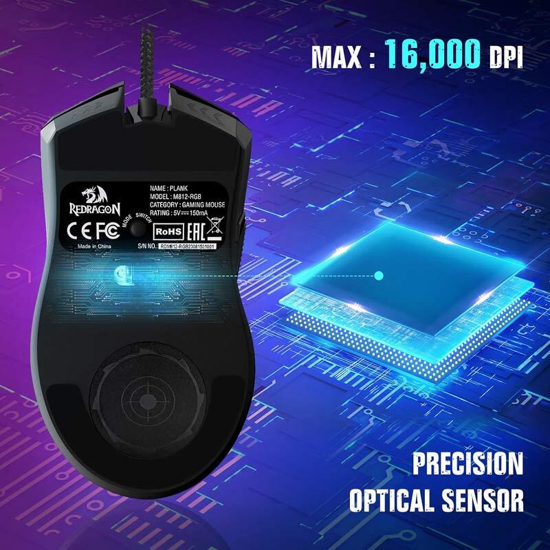 موس گیمینگ ردراگون PLANK M812 RGB - 8