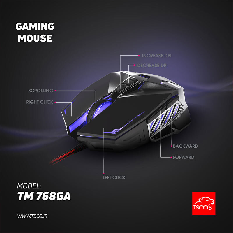 موس گیمینگ تسکو TM 768GA - 8