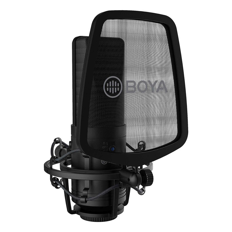 میکروفون کندانسور Boya BY-M1000 + پاپ فیلتر - 7