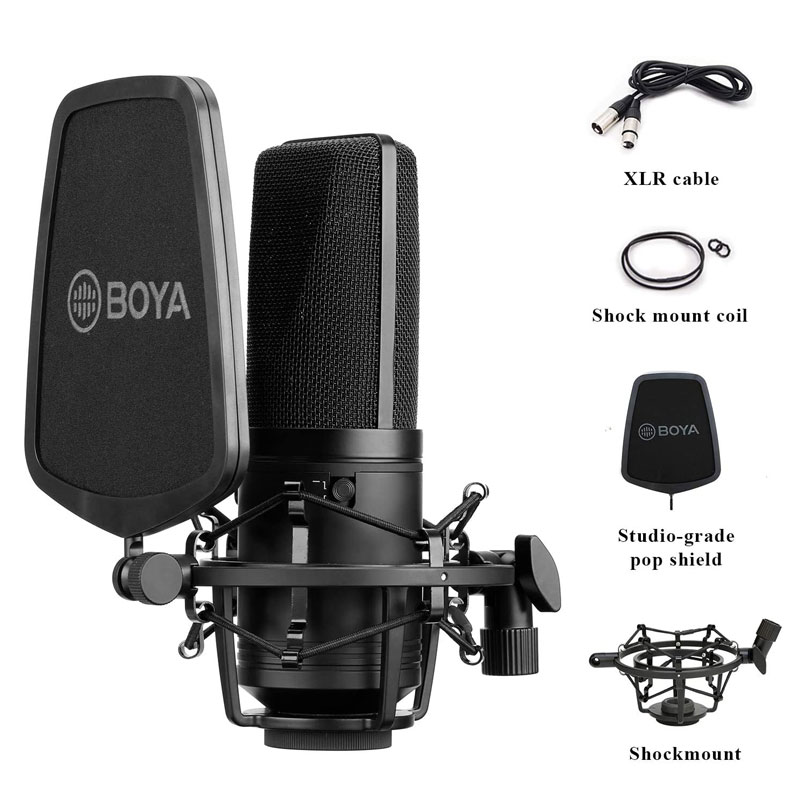 میکروفون کندانسور Boya BY-M800 + پاپ فیلتر - 3