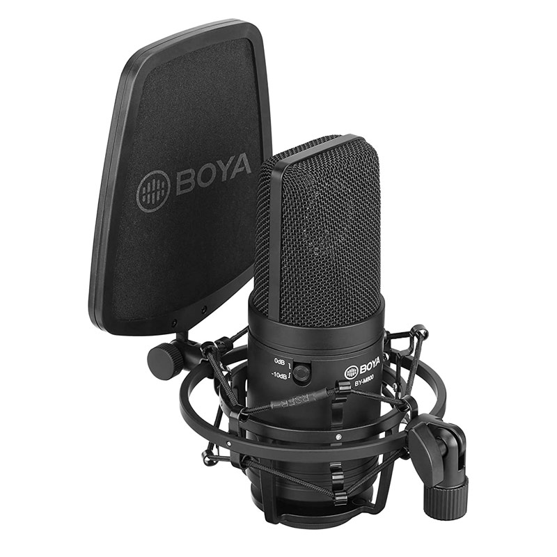میکروفون کندانسور Boya BY-M800 + پاپ فیلتر - 5