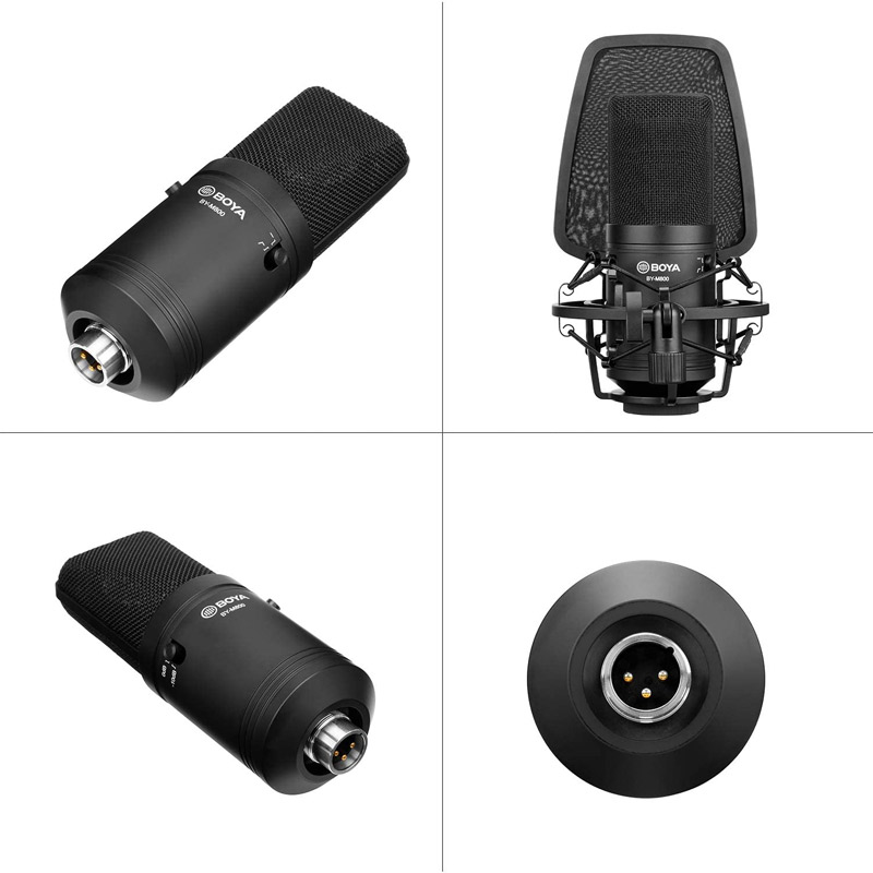 میکروفون کندانسور Boya BY-M800 + پاپ فیلتر - 7