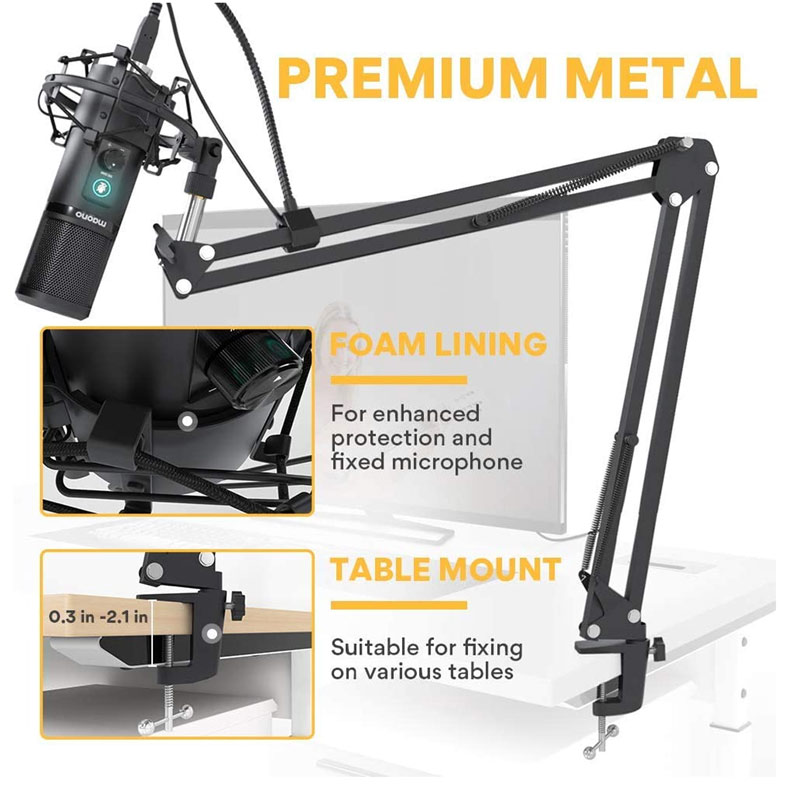میکروفون کندانسور و پایه لرزشگیر Maono AU-PM422 + پاپ فیلتر - 2