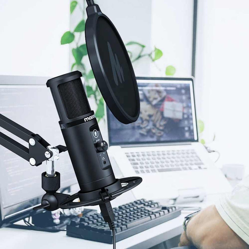 میکروفون کندانسور و پایه لرزشگیر Maono AU-PM422 + پاپ فیلتر - 3