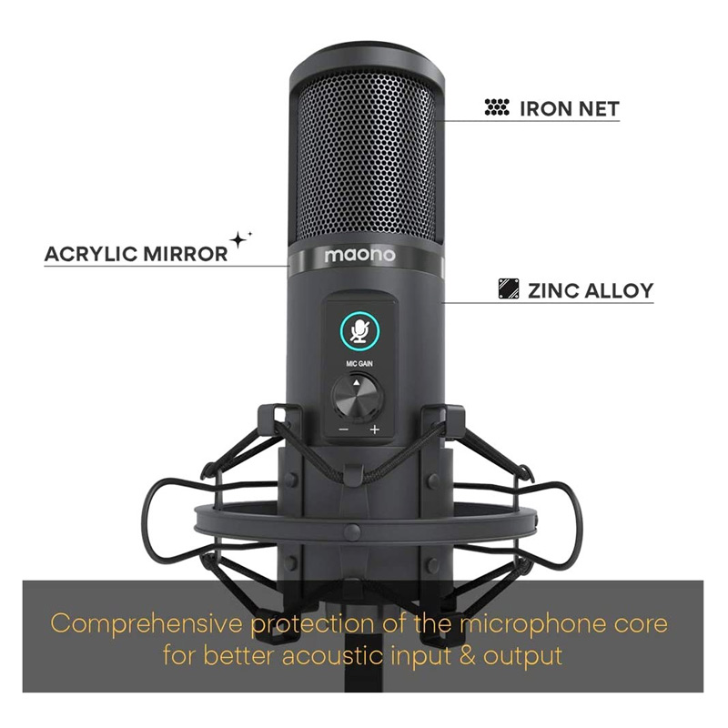 میکروفون کندانسور و پایه لرزشگیر Maono AU-PM422 + پاپ فیلتر - 4