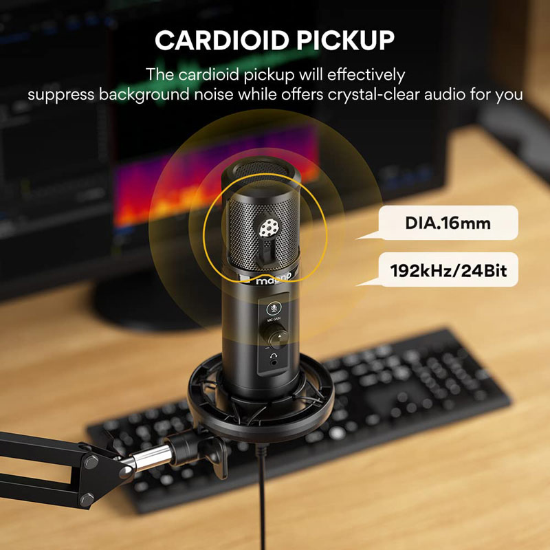 میکروفون کندانسور و پایه لرزشگیر Maono AU-PM422 + پاپ فیلتر - 6