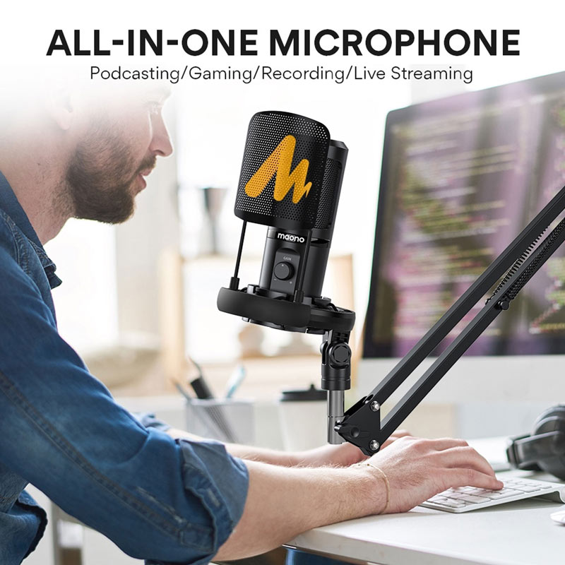 میکروفون کندانسور و پایه لرزشگیر Maono AU-PM461S + پاپ فیلتر - 7