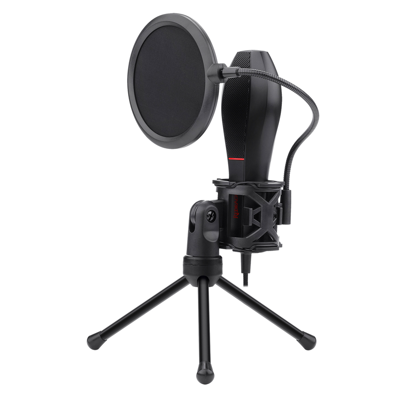میکروفون کندانسور و پایه لرزشگیر Redragon Quasar 2 GM200-1 + پاپ فیلتر - 4