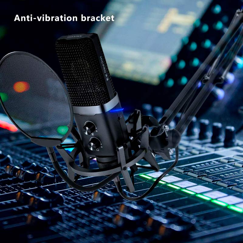 میکروفون کندانسور و پایه لرزشگیر Yanmai MicPro X3 + پاپ فیلتر - 6