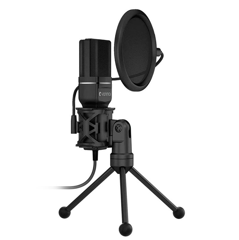 میکروفون کندانسور و سه پایه لرزشگیر Yanmai SF-777 + پاپ فیلتر - 4