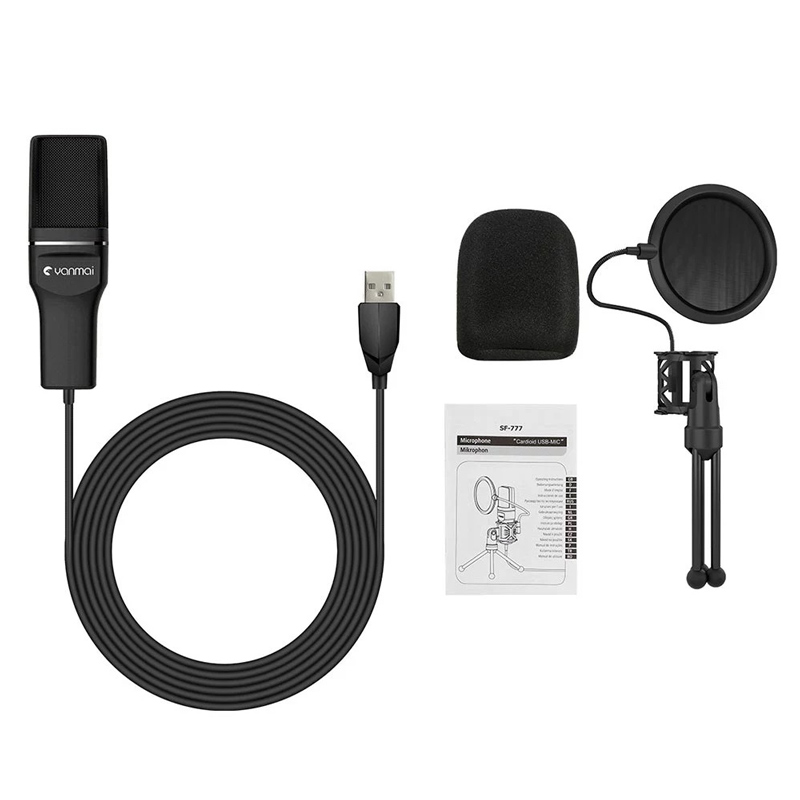 میکروفون کندانسور و سه پایه لرزشگیر Yanmai SF-777 + پاپ فیلتر - 6