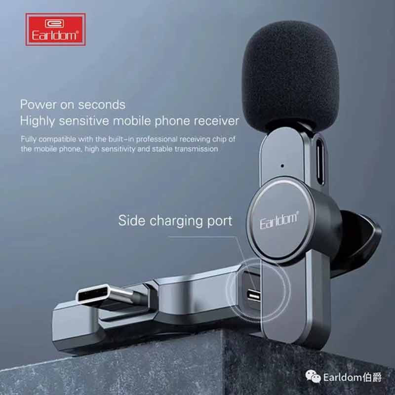 میکروفون یقه ای بی سیم ارلدام ET-MC3I Lightning - 3