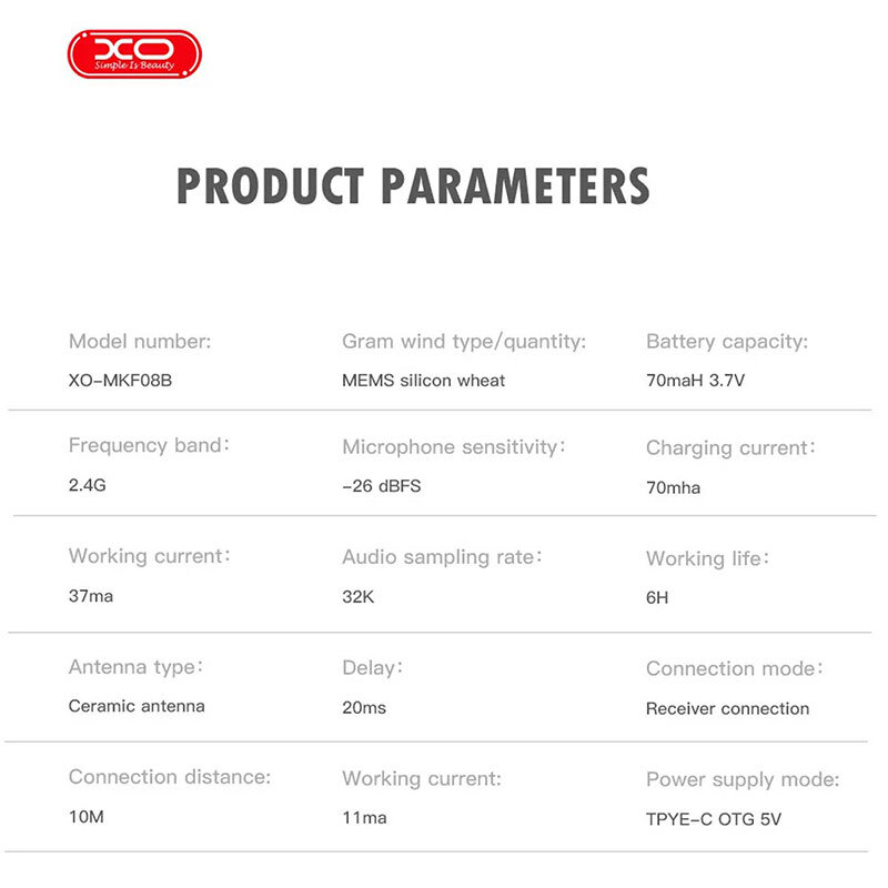 میکروفون یقه ای بی سیم ایکس او XO-MKF08B Lightning - 4