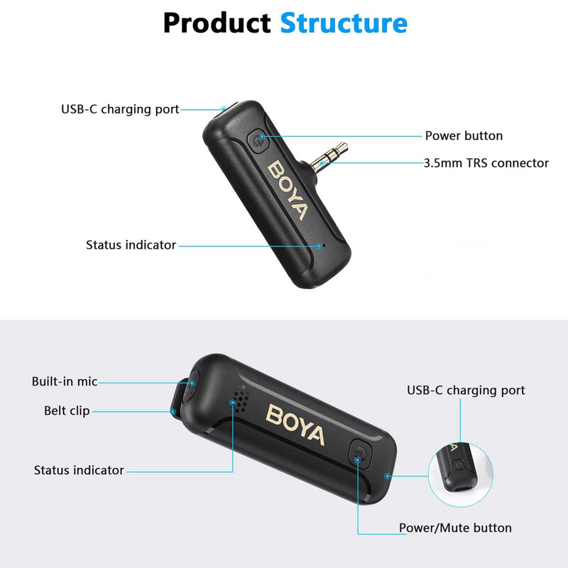 میکروفون یقه ای بی سیم Boya BY-WM3T2-M2 - 4