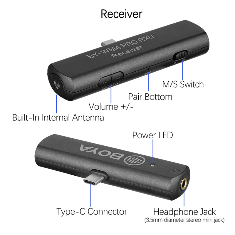 میکروفون یقه ای بی سیم بویا BY-WM4 Pro-K5 Type-C - 7