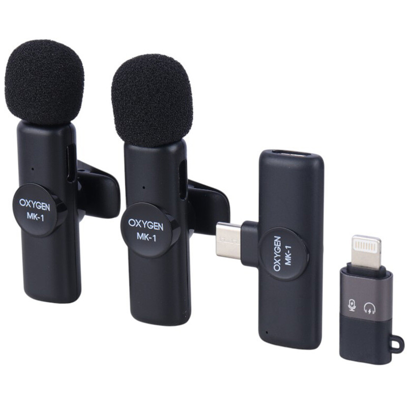 میکروفون یقه ای بی سیم دوتایی اکسیژن MK-1 Type-C - 3
