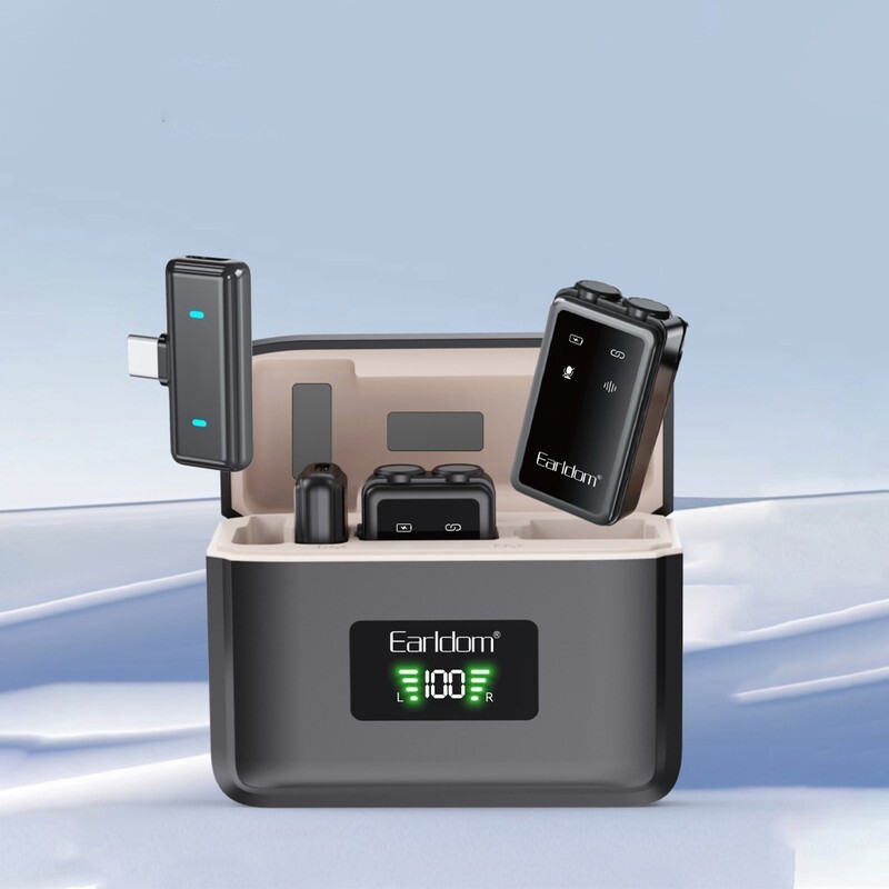 میکروفون یقه ای بی سیم دوتایی ارلدام ET-MC14 Type-C / Lightning - 3