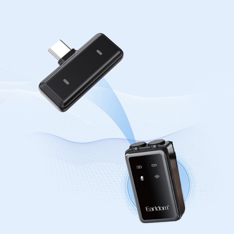 میکروفون یقه ای بی سیم دوتایی ارلدام ET-MC14 Type-C / Lightning - 6