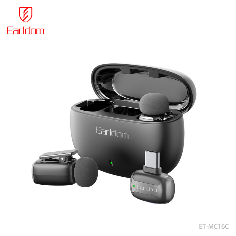 میکروفون یقه ای بی سیم دوتایی ارلدام ET-MC16C Type-C - 2
