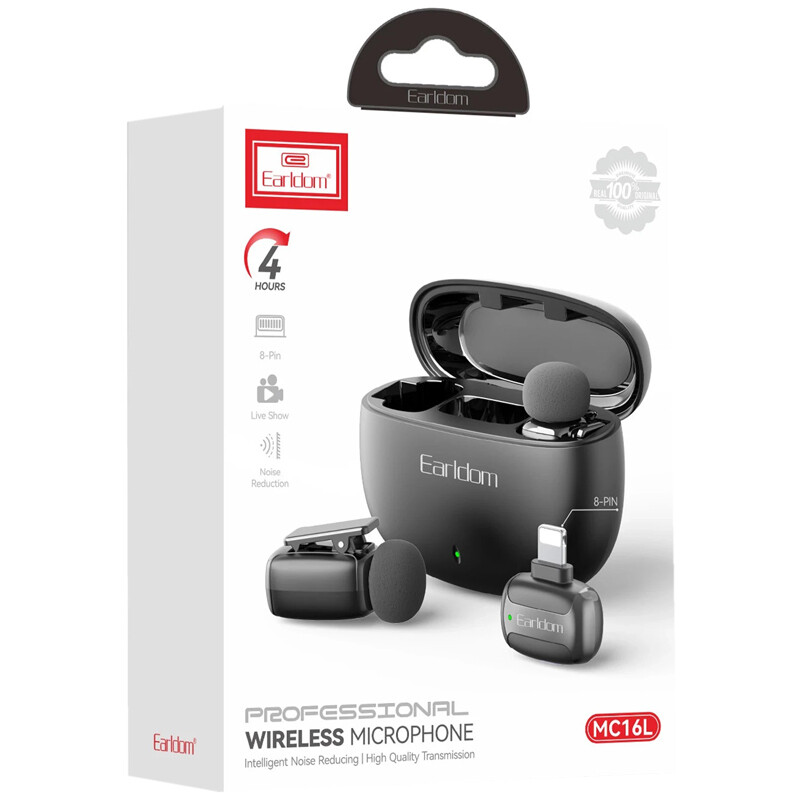 میکروفون یقه ای بی سیم دوتایی ارلدام ET-MC16L Lightning - 6