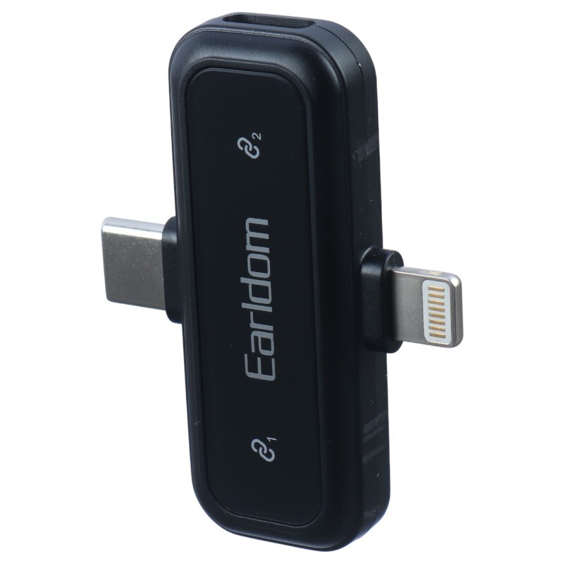 میکروفون یقه ای بی سیم دوتایی ارلدام ET-MC17 Type-C / Lightning - 3