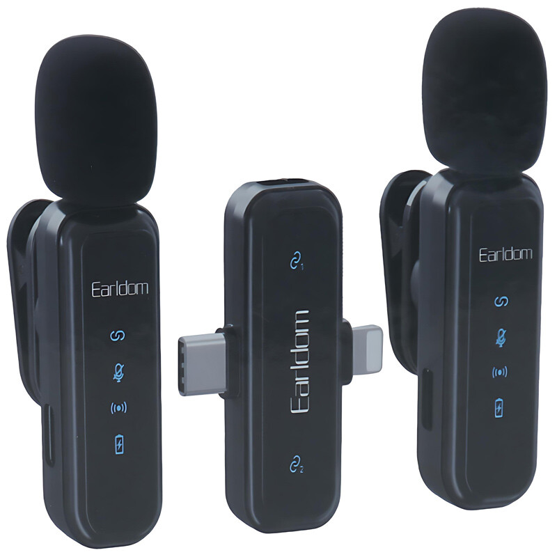 میکروفون یقه ای بی سیم دوتایی ارلدام ET-MC17 Type-C / Lightning - 4