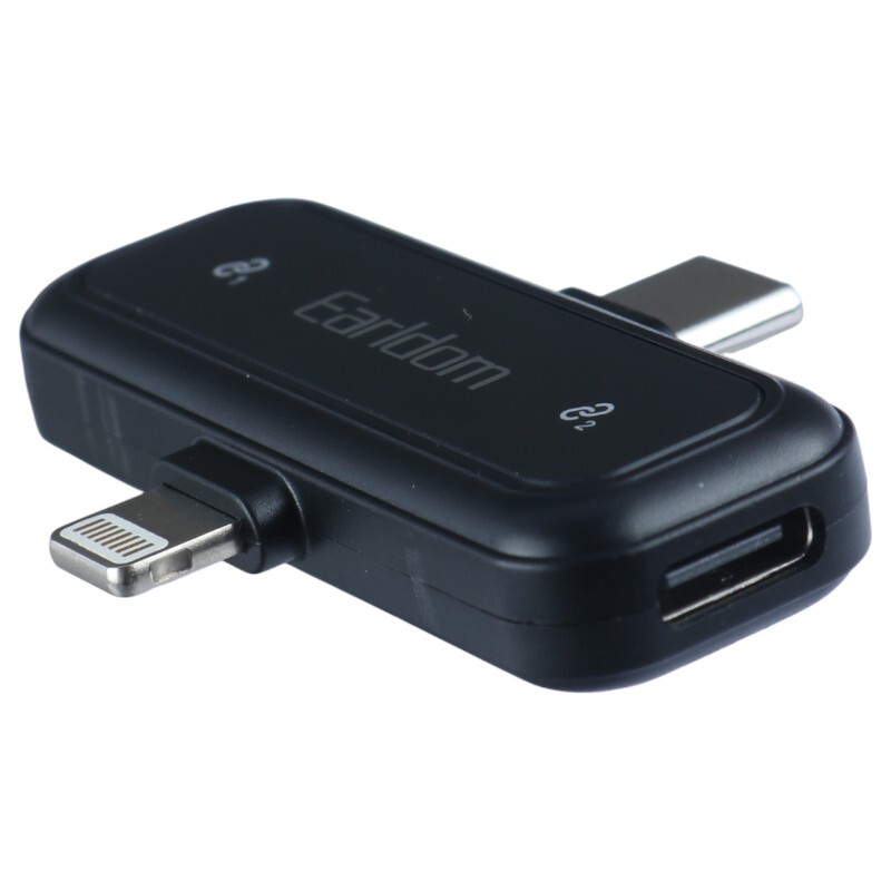میکروفون یقه ای بی سیم دوتایی ارلدام ET-MC17 Type-C / Lightning - 6