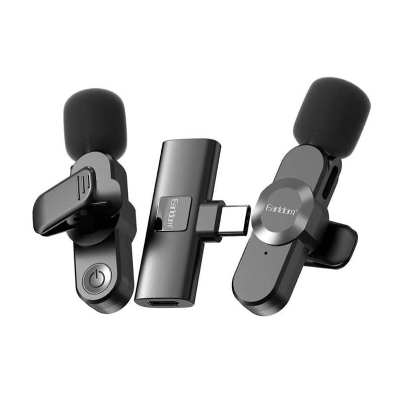 میکروفون یقه ای بی سیم دوتایی ارلدام ET-MC8C Type-C - 3
