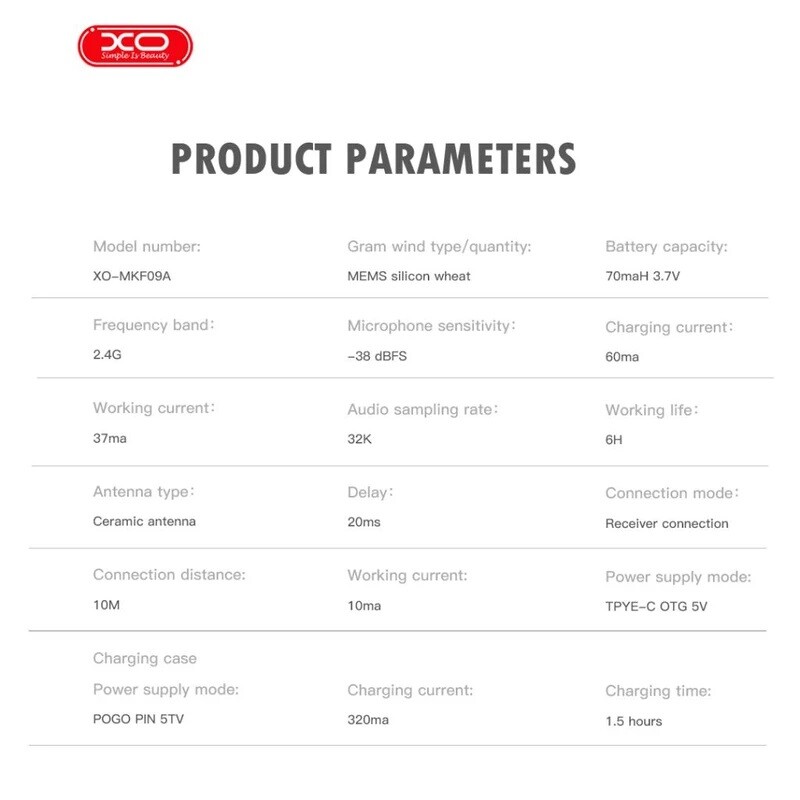 میکروفون یقه ای بی سیم دوتایی ایکس او XO-MKF09A Type-C - 7