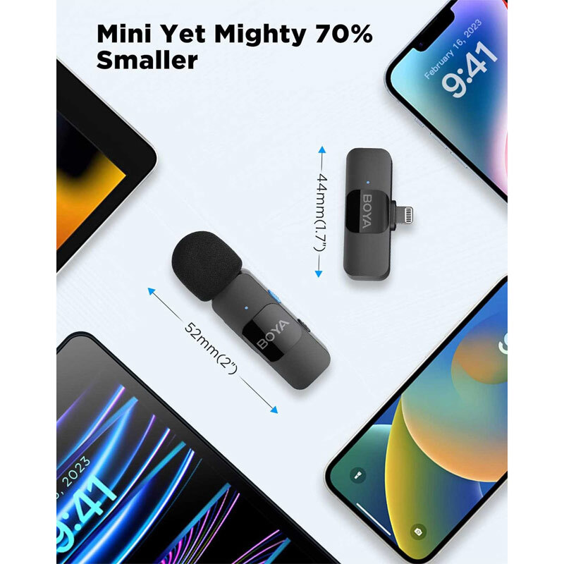 میکروفون یقه ای بی سیم دوتایی بویا BY-V2 Lightning - 3