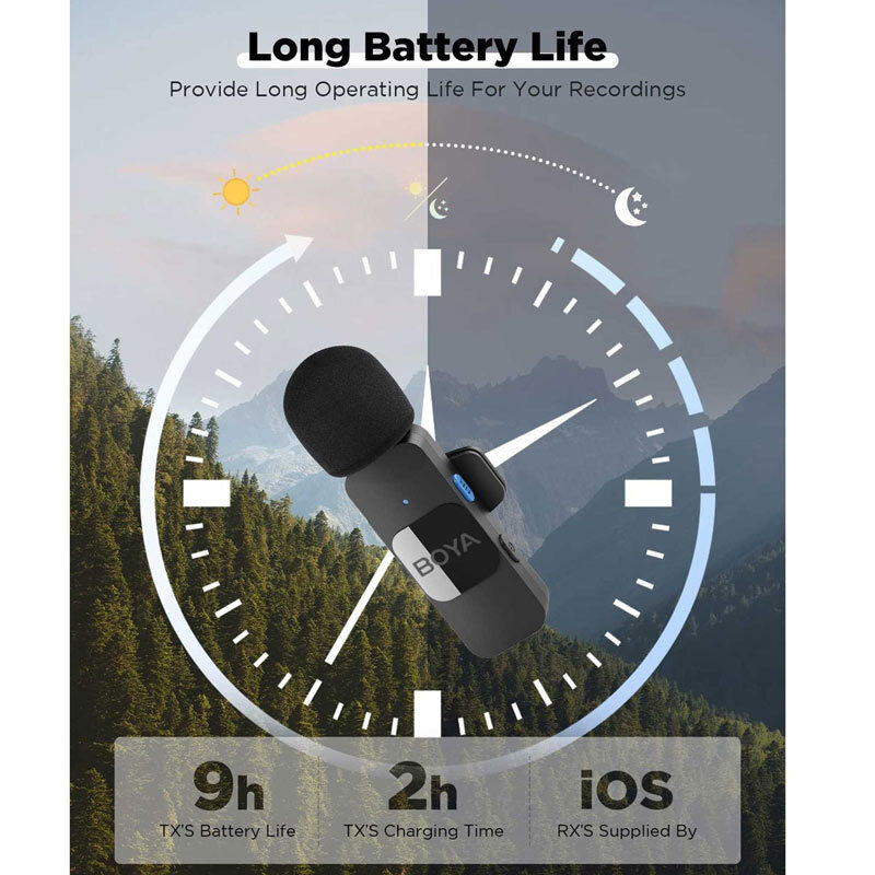 میکروفون یقه ای بی سیم دوتایی بویا BY-V2 Lightning - 6