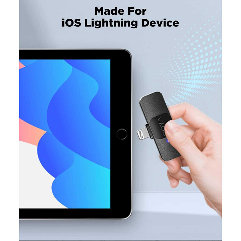 میکروفون یقه ای بی سیم دوتایی بویا BY-V2 Lightning - 7