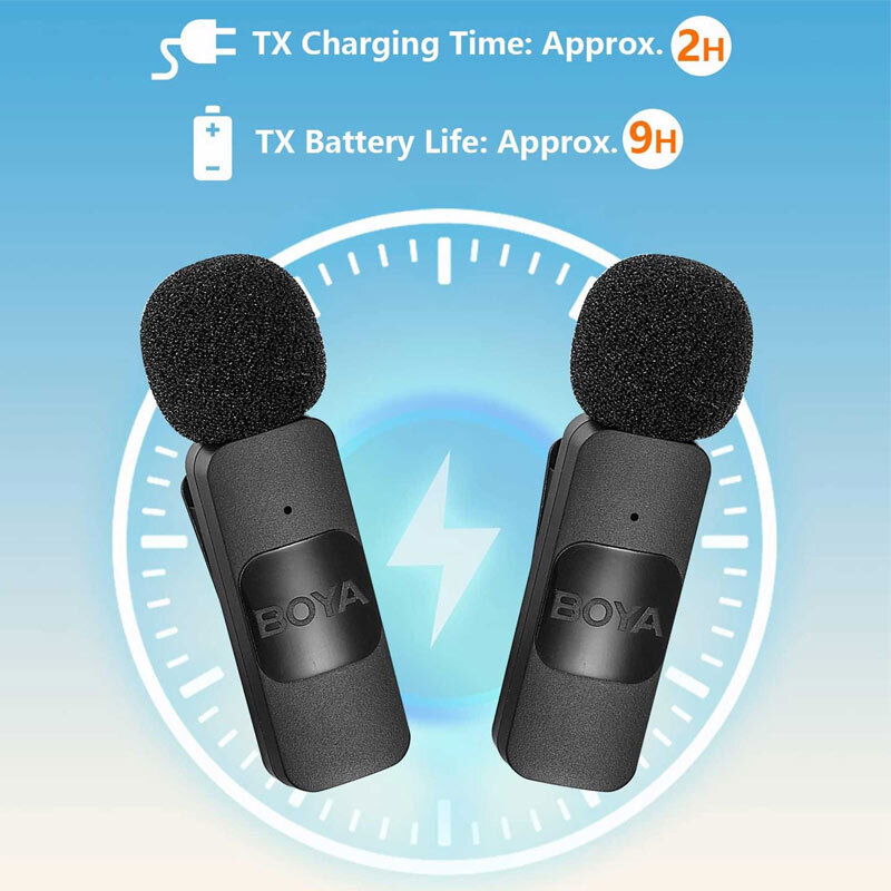 میکروفون یقه ای بی سیم دوتایی بویا BY-V20 Type-C - 2
