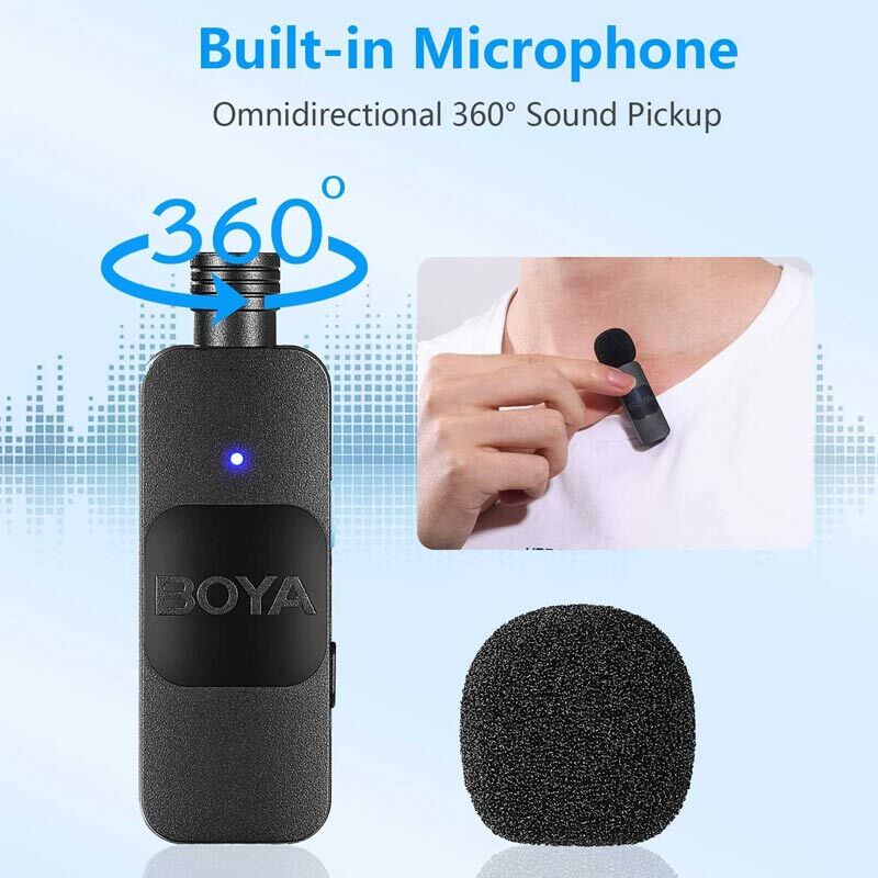 میکروفون یقه ای بی سیم دوتایی بویا BY-V20 Type-C - 3