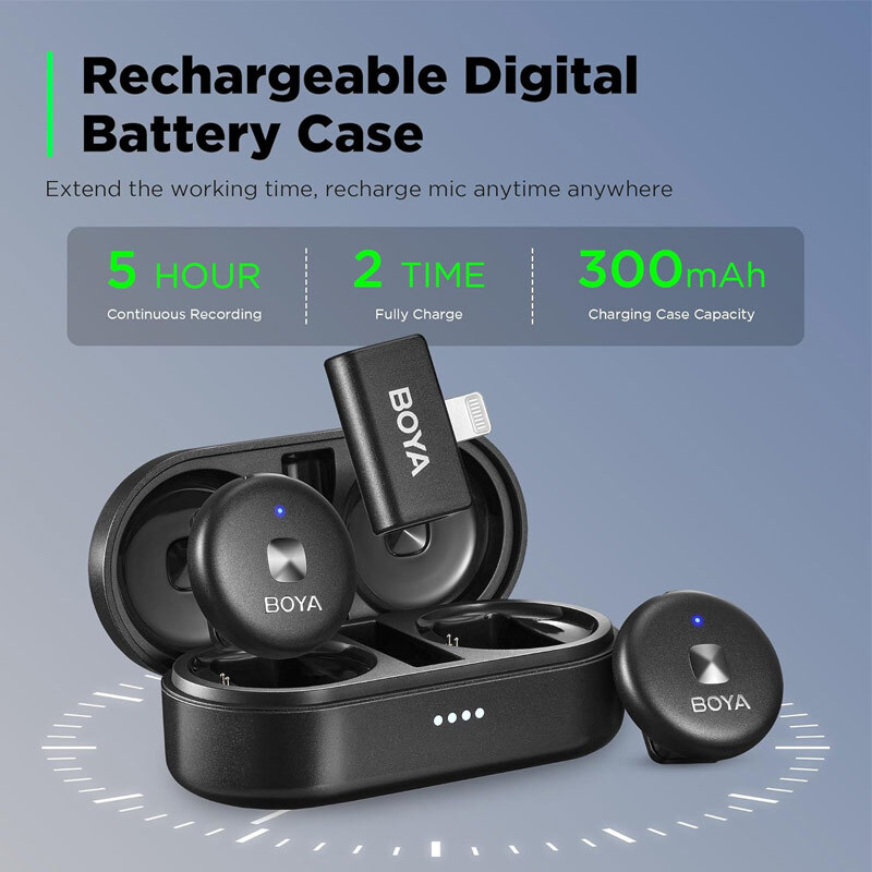 میکروفون یقه ای بی سیم دوتایی بویا Omic-D Lightning - 4