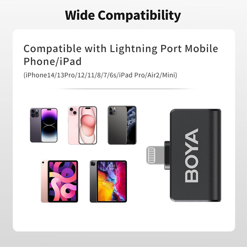میکروفون یقه ای بی سیم دوتایی بویا Omic-D Lightning - 7