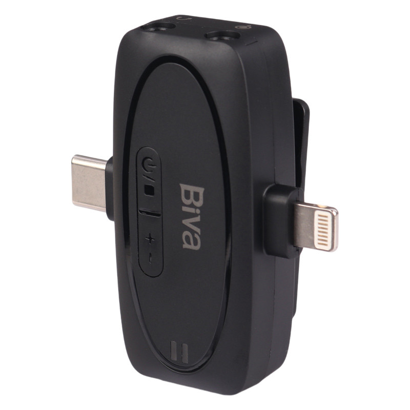 میکروفون یقه ای بی سیم دوتایی بیوا WM-03 Type-C / Lightning - 3