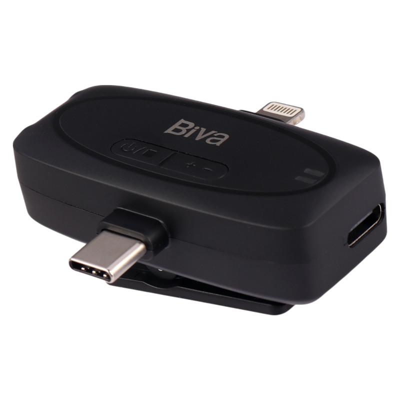میکروفون یقه ای بی سیم دوتایی بیوا WM-03 Type-C / Lightning - 6