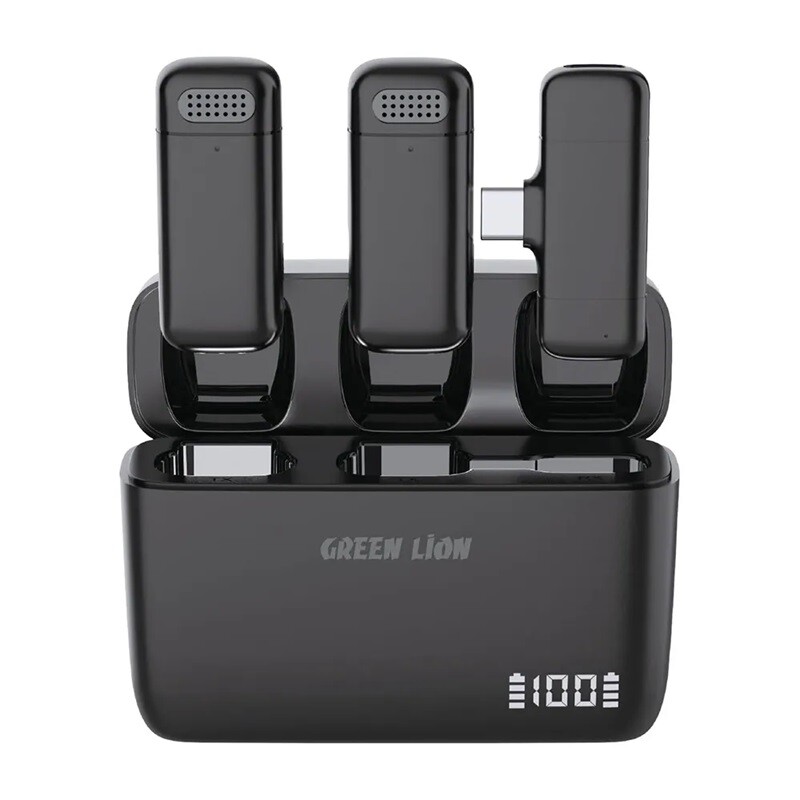 میکروفون یقه ای بی سیم دوتایی گرین لاین DUO Cast GNDCTWMICLG Type-C - 2