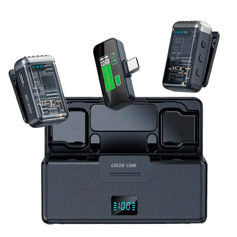 میکروفون یقه ای بی سیم دوتایی گرین لاین GM-90X Type-C - 2