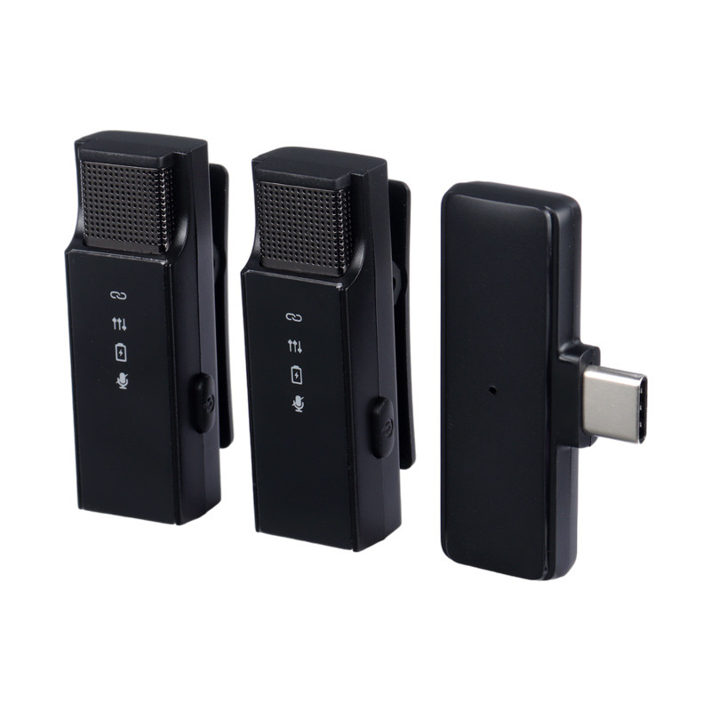 میکروفون یقه ای بی سیم دوتایی گرین لاین GN2IN1DDMTCBK Type-C - 3