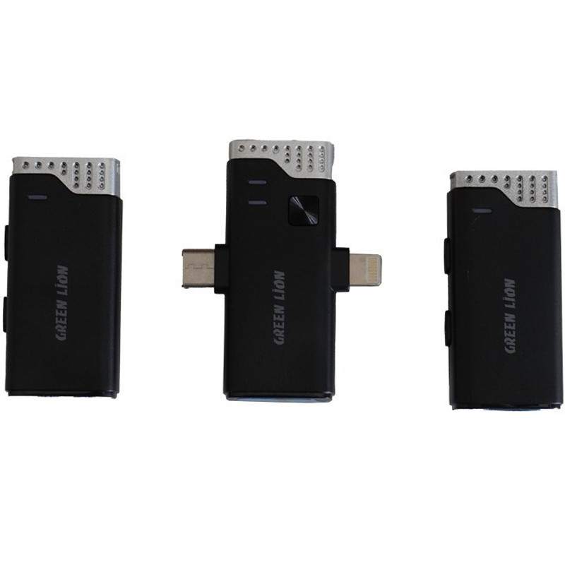 میکروفون یقه ای بی سیم دوتایی گرین لاین GN2IN1MIC360D Type-C / Lightning - 3