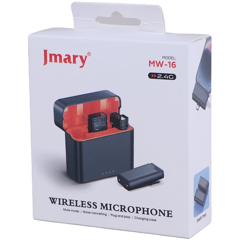 میکروفون یقه ای بی سیم دوتایی جی ماری MW-16 Type-C / Lightning - 2